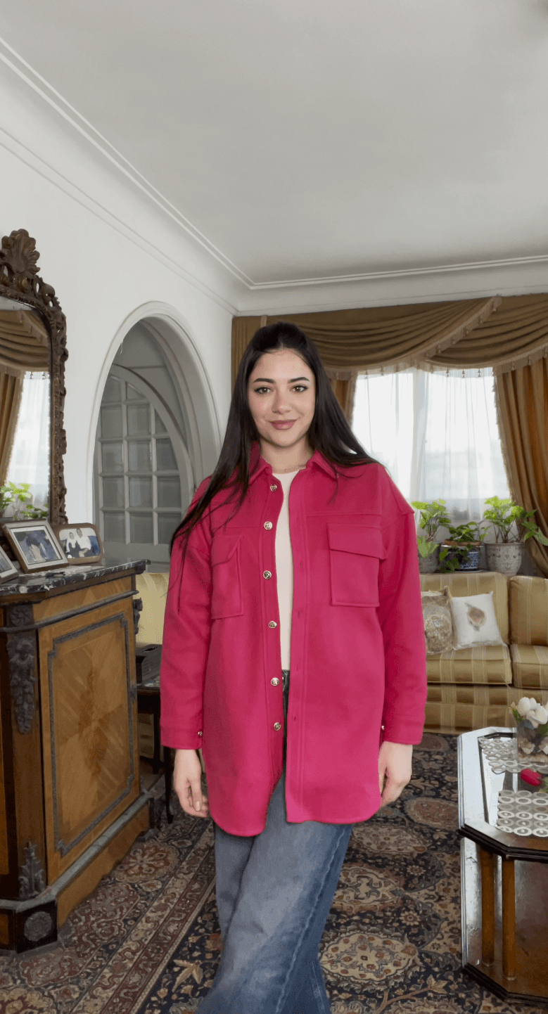 جاكيت جوخ تركي فوشيا - FirstOne Fashion