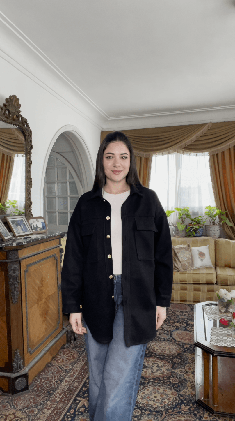 جاكيت جوخ تركي اسود1 - FirstOne Fashion